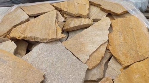 Плитняк златолит жёлтый для цоколя купить в Сургуте